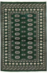Bokhara Pakistan Ghiordes Rectangle Geometric Small Wool 4′ x 6′ / 122 x 183  – 78661084