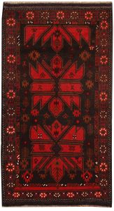 Baluchi Afghanistan Ghiordes Rectangle Geometric Small Wool 3′ 7 x 6′ 4 / 109 x 193  – 78662319