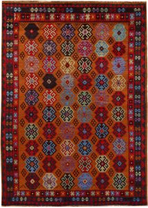 Baluchi Afghanistan Ghiordes Rectangle Geometric Medium Wool 5′ 9 x 7′ 10 / 175 x 239  – 78662379
