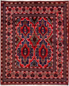 Baluchi Afghanistan Ghiordes Rectangle Geometric Large Wool 7′ 5 x 9′ 2 / 226 x 279  – 78662406