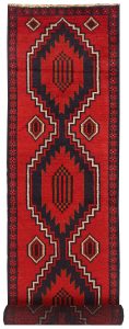 Baluchi Afghanistan Ghiordes Runner Geometric Small Wool 2′ 3 x 9′ 5 / 69 x 287  – 78662600