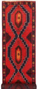 Baluchi Afghanistan Ghiordes Runner Geometric Medium Wool 2′ 7 x 10′ 2 / 79 x 310  – 78662646