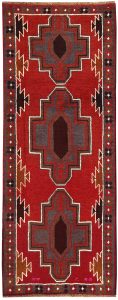 Baluchi Afghanistan Ghiordes Runner Geometric Small Wool 2′ 6 x 6′ 6 / 76 x 198  – 78662673