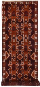 Baluchi Afghanistan Ghiordes Runner Geometric Small Wool 2′ 7 x 8′ 2 / 79 x 249  – 78663753