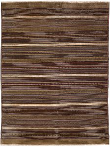 Maliki (Herat Kilim) Geometric Rectangle Wool Olive 4′ 8 x 6′ 2 / 142 x 188  – 78663898