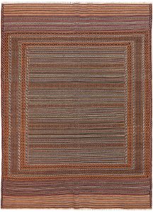 Maliki (Herat Kilim) Geometric Rectangle Wool Burlywood 4′ 5 x 6′ 2 / 135 x 188  – 78663911