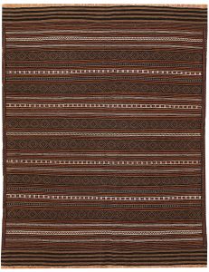 Maliki (Herat Kilim) Geometric Rectangle Wool Conglomerate 4′ 10 x 6′ 1 / 147 x 185  – 78663924