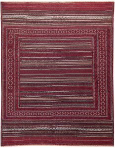 Maliki (Herat Kilim) Geometric Rectangle Wool Red 4′ 10 x 5′ 11 / 147 x 180  – 78663932
