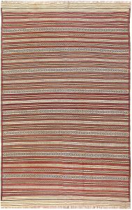 Maliki (Herat Kilim) Geometric Rectangle Wool Cornsilk 4′ 4 x 6′ 10 / 132 x 208  – 78663953