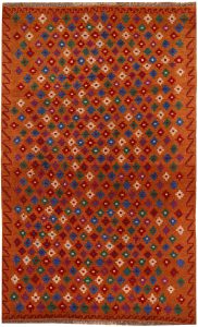 Baluchi Afghanistan Ghiordes Rectangle Geometric Small Wool 3′ 10 x 6′ 2 / 117 x 188  – 78663983
