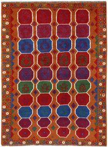 Baluchi Afghanistan Ghiordes Rectangle Geometric Small Wool 4′ 3 x 5′ 7 / 130 x 170  – 78664052