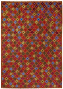 Baluchi Afghanistan Ghiordes Rectangle Geometric Medium Wool 4′ 3 x 5′ 10 / 130 x 178  – 78664058