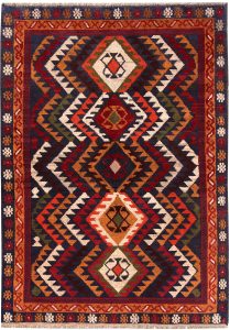Baluchi Afghanistan Ghiordes Rectangle Geometric Small Wool 3′ 11 x 5′ 4 / 119 x 163  – 78664068