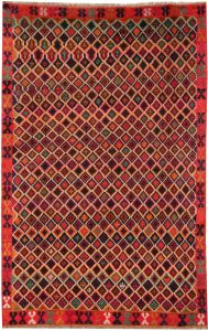 Baluchi Afghanistan Ghiordes Rectangle Geometric Medium Wool 4′ x 6′ 2 / 122 x 188  – 78664078