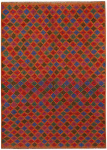 Baluchi Afghanistan Ghiordes Rectangle Geometric Small Wool 4′ 2 x 5′ 9 / 127 x 175  – 78664086