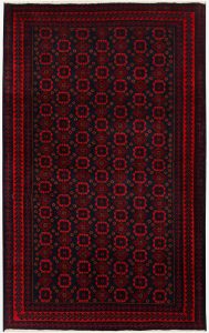 Baluchi Afghanistan Ghiordes Rectangle Geometric Medium Wool 4′ 1 x 6′ 8 / 124 x 203  – 78664175