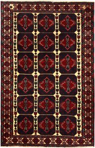 Baluchi Afghanistan Ghiordes Rectangle Geometric Medium Wool 3′ 11 x 6′ 2 / 119 x 188  – 78664196