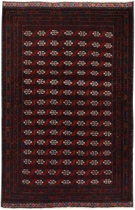 Baluchi Afghanistan Ghiordes Rectangle Geometric Medium Wool 4′ 2 x 6′ 1 / 127 x 185  – 78664204