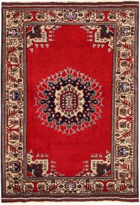Baluchi Afghanistan Ghiordes Rectangle Curvilinear Medium Wool 4′ 6 x 6′ 3 / 137 x 191  – 78664208