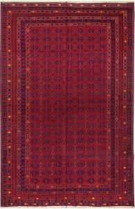 Mashwani Geometric Rectangle Wool Dark Red 6′ 8 x 10′ / 203 x 305  – 78664405