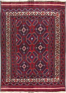 Soumak Geometric Rectangle Wool Red 6′ 7 x 9′ 2 / 201 x 279  – 78664425