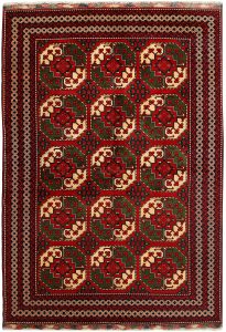 Afghan Khan Mohammadi Geometric Rectangle Wool Conglomerate 6′ 7 x 9′ 9 / 201 x 297  – 78667135