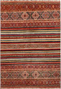 Kazak (Qazax) Geometric Rectangle Wool Conglomerate 5′ 7 x 8′ / 170 x 244  – 78667275
