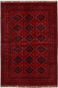 Afghan Khan Mohammadi Geometric Rectangle Wool Dark Red 6′ 7 x 9′ 8 / 201 x 295  – 78667928