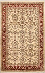 Mahallat (Mahal) Curvilinear Rectangle Wool / Silk Cornsilk 6′ 2 x 9′ 9 / 188 x 297  – 78668476