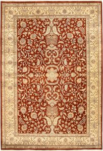 Mahallat (Mahal) Curvilinear Rectangle Wool / Silk Sienna 6′ 7 x 9′ 7 / 201 x 292  – 78668477