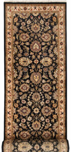 Mahallat (Mahal) Curvilinear Runner Wool / Silk Black 2′ 7 x 11′ 4 / 79 x 346  – 78668520
