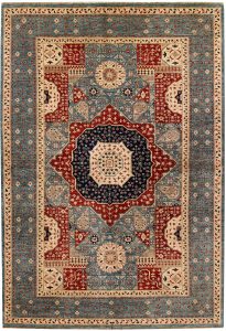 Mamluk (Medallion Design) Geometric Rectangle Wool Conglomerate 6′ 6 x 9′ 8 / 198 x 295  – 78669113