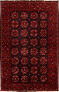 Afghan Khan Mohammadi Geometric Rectangle Wool Conglomerate 6′ 4 x 9′ 9 / 193 x 297  – 78669426