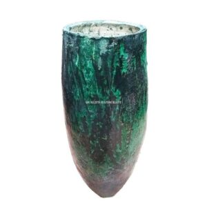 Unique Elegant Handcrafted GRAND VASE KHABYA Tamegroute Green Glazed Pottery