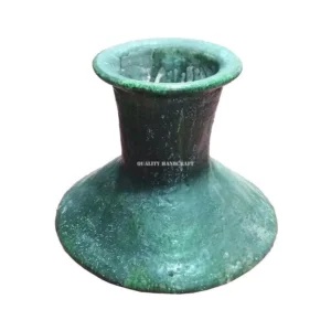 Unique Elegant Handcrafted VASE À COL LONG Tamegroute Green Glazed Pottery